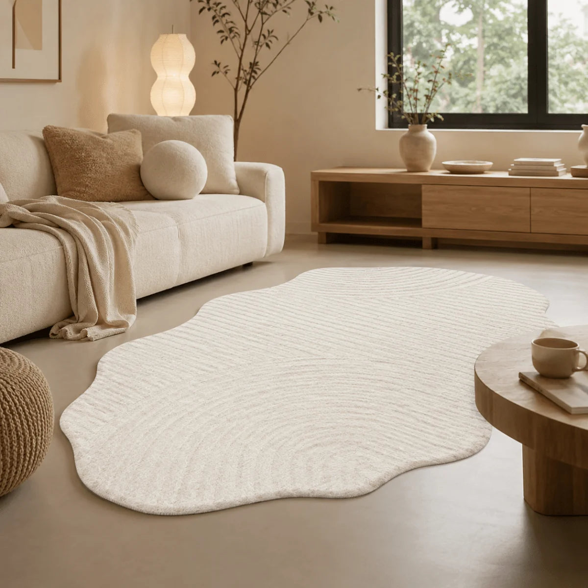 Area Rug Soft Pile & Wave Texture