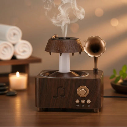 Aroma Diffuser Gramophone Style Rain Effect LED Timer