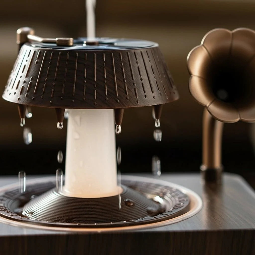Aroma Diffuser Gramophone Style Rain Effect LED Timer