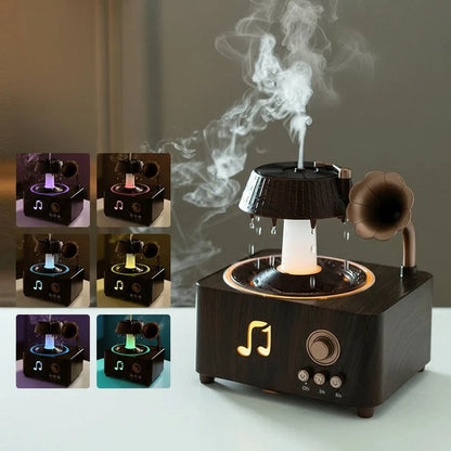Aroma Diffuser Gramophone Style Rain Effect LED Timer