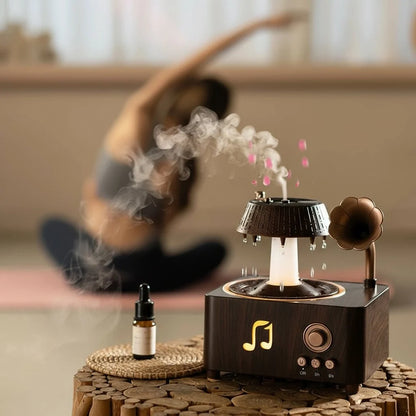 Aroma Diffuser Gramophone Style Rain Effect LED Timer