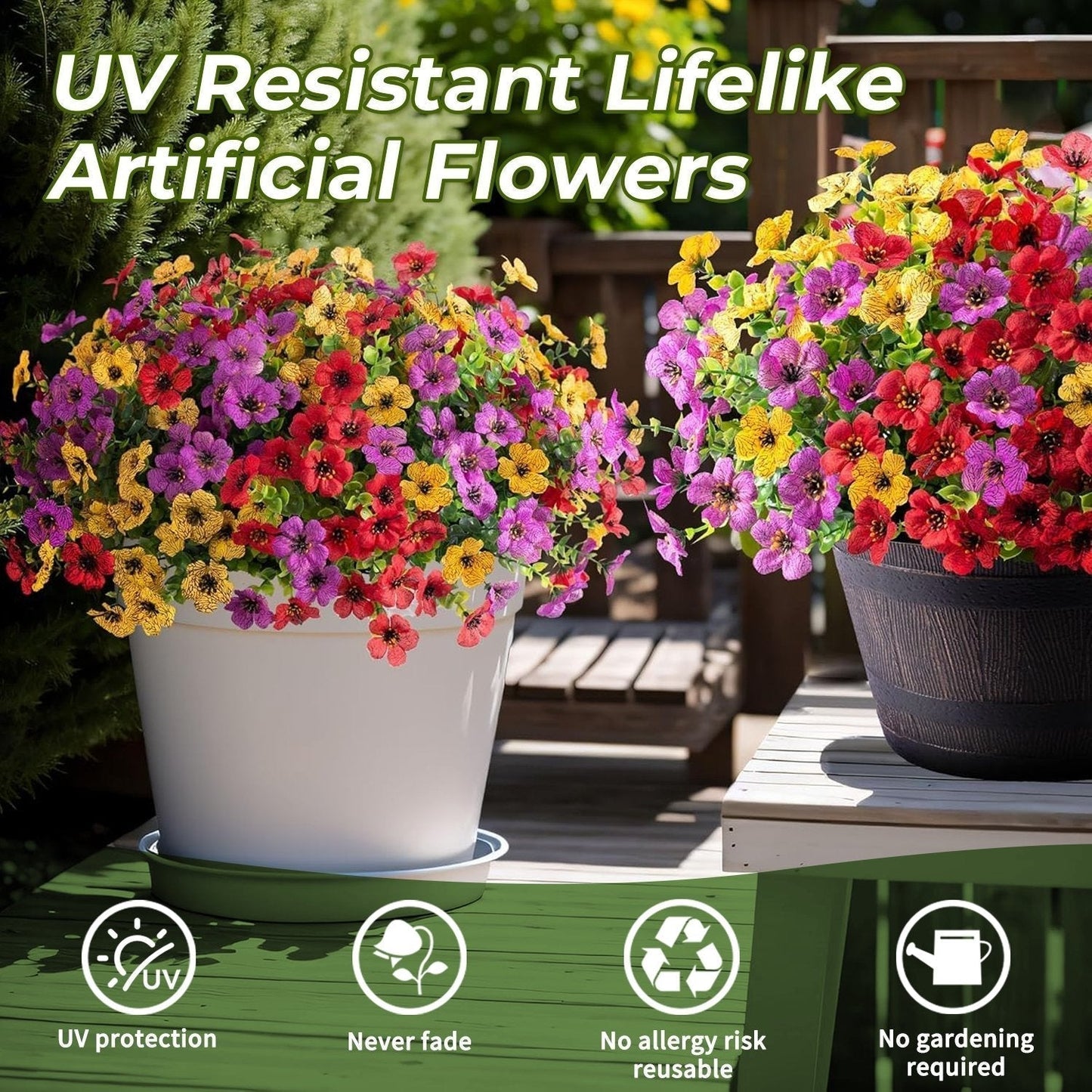 Artificial Flower Set Lifelike UV-Resistant & Colorfast