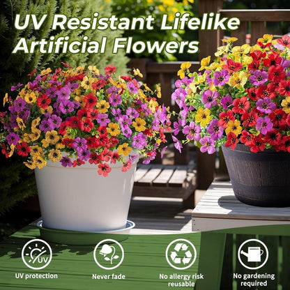 Artificial Flower Set Lifelike UV-Resistant & Colorfast