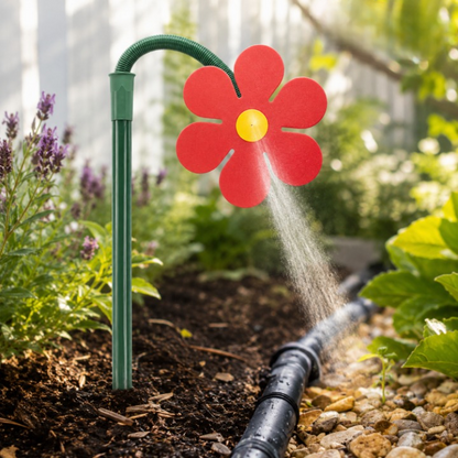 Auto Rotating Lawn Sprinkler Fine Mist Cooling Ground Spike