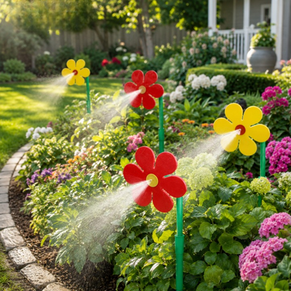 Auto Rotating Lawn Sprinkler Fine Mist Cooling Ground Spike
