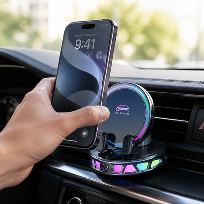 Automatic One-Hand RGB Car Phone Mount