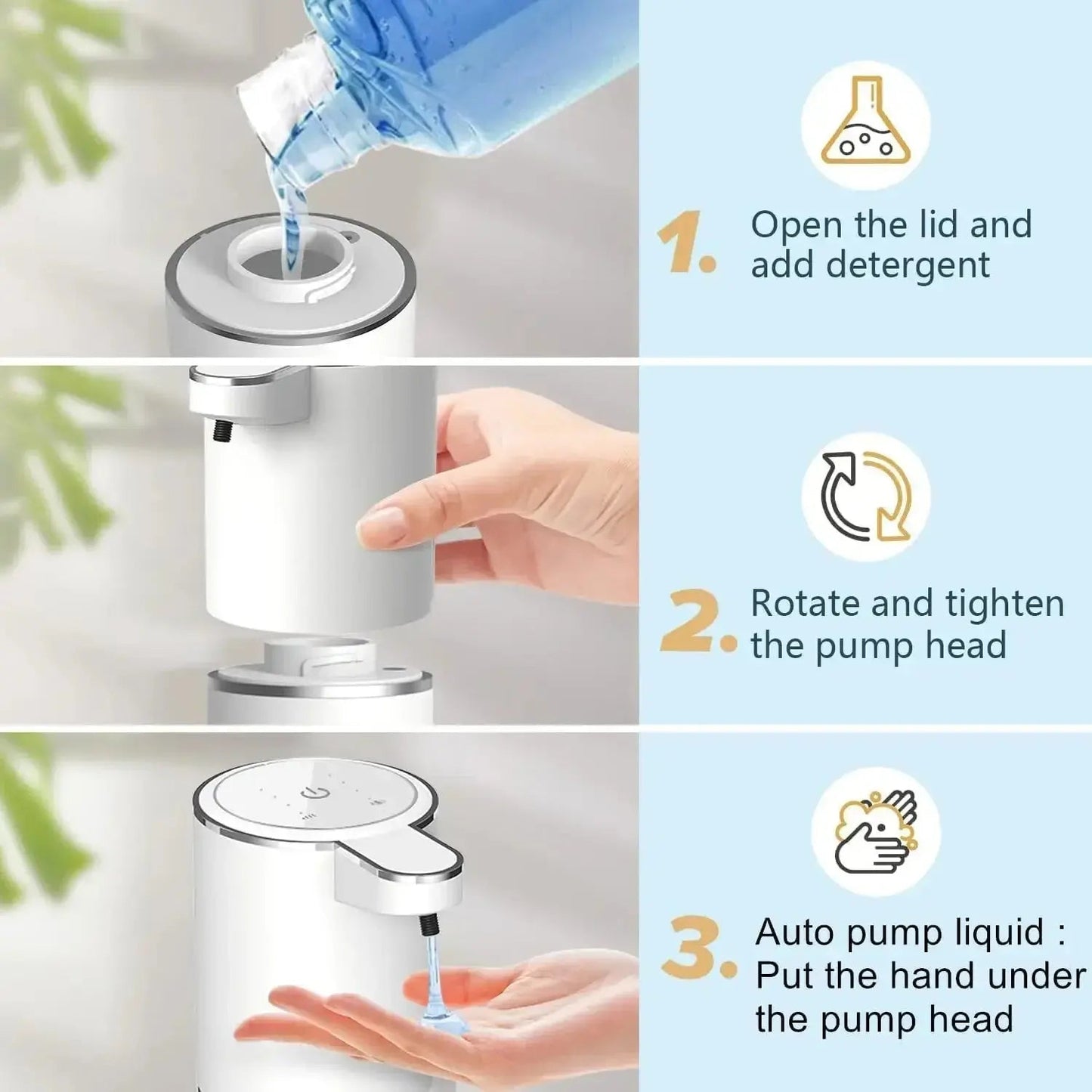 Automatic Soap Dispenser Touchless USB-C Rechargeable IPX5