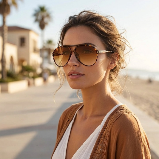 Aviator Sunglasses Oversized Retro UV400 Protection