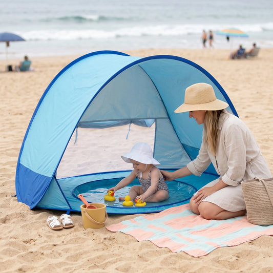 Baby Beach Tent Pop-Up Paddling Pool & Mesh Ventilation