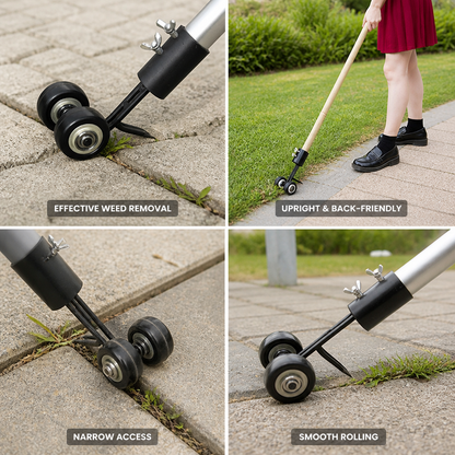 Back-Friendly Upright Weed Remover with Wheels (8-Cm Working Width)