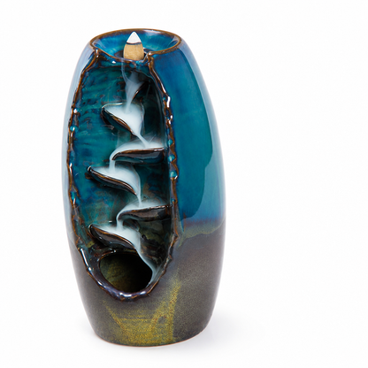 Backflow Incense Burner Handmade Ceramic Smoke Waterfall 50 Cones