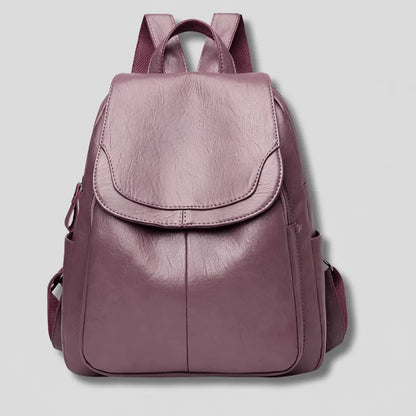 Backpack Anti-Theft Concealed Back Zipper Embossed PU Leather