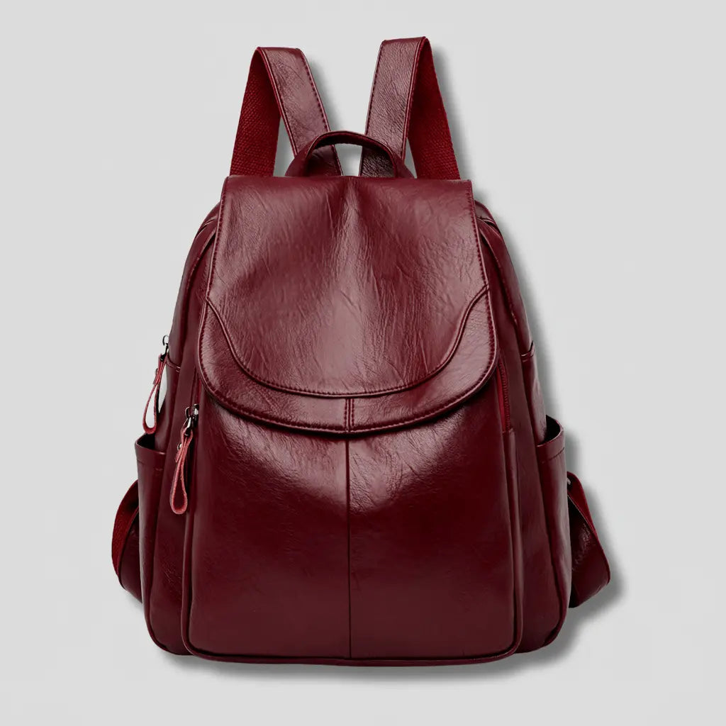 Backpack Anti-Theft Concealed Back Zipper Embossed PU Leather