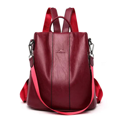 Backpack Anti-Theft Hidden Rear Zipper 3-Way Convertible Faux Leather
