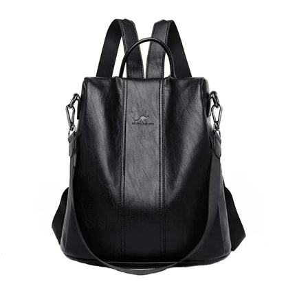 Backpack Anti-Theft Hidden Rear Zipper 3-Way Convertible Faux Leather