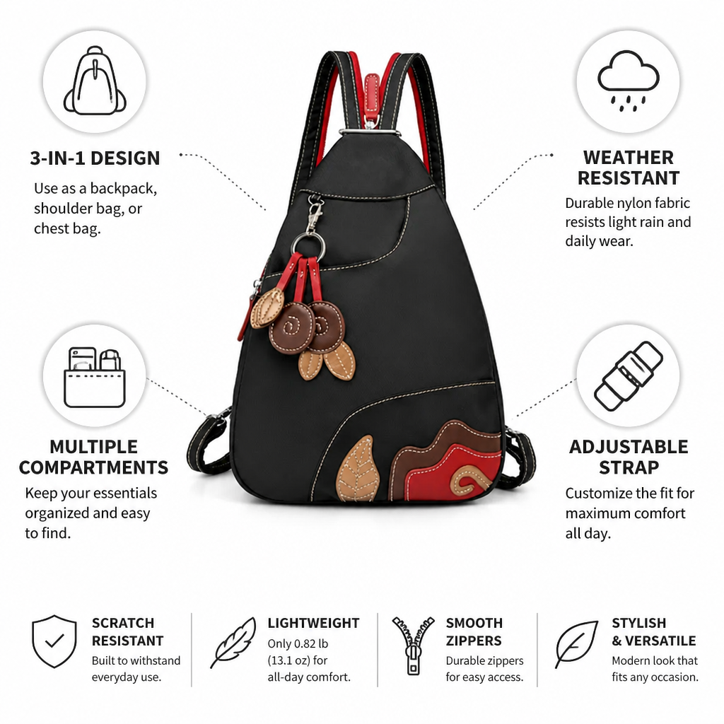 Backpack Convertible Weather-Resistant Nylon