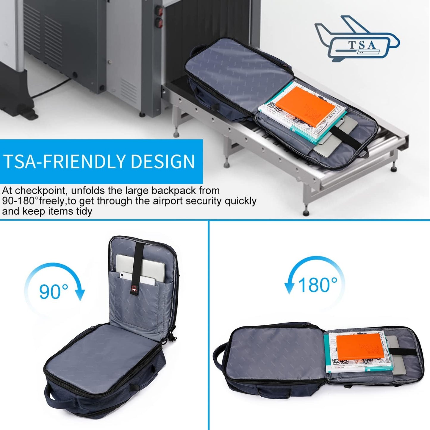 Backpack Expandable 45-55L Padded Laptop Compartment & Trolley Sleeve