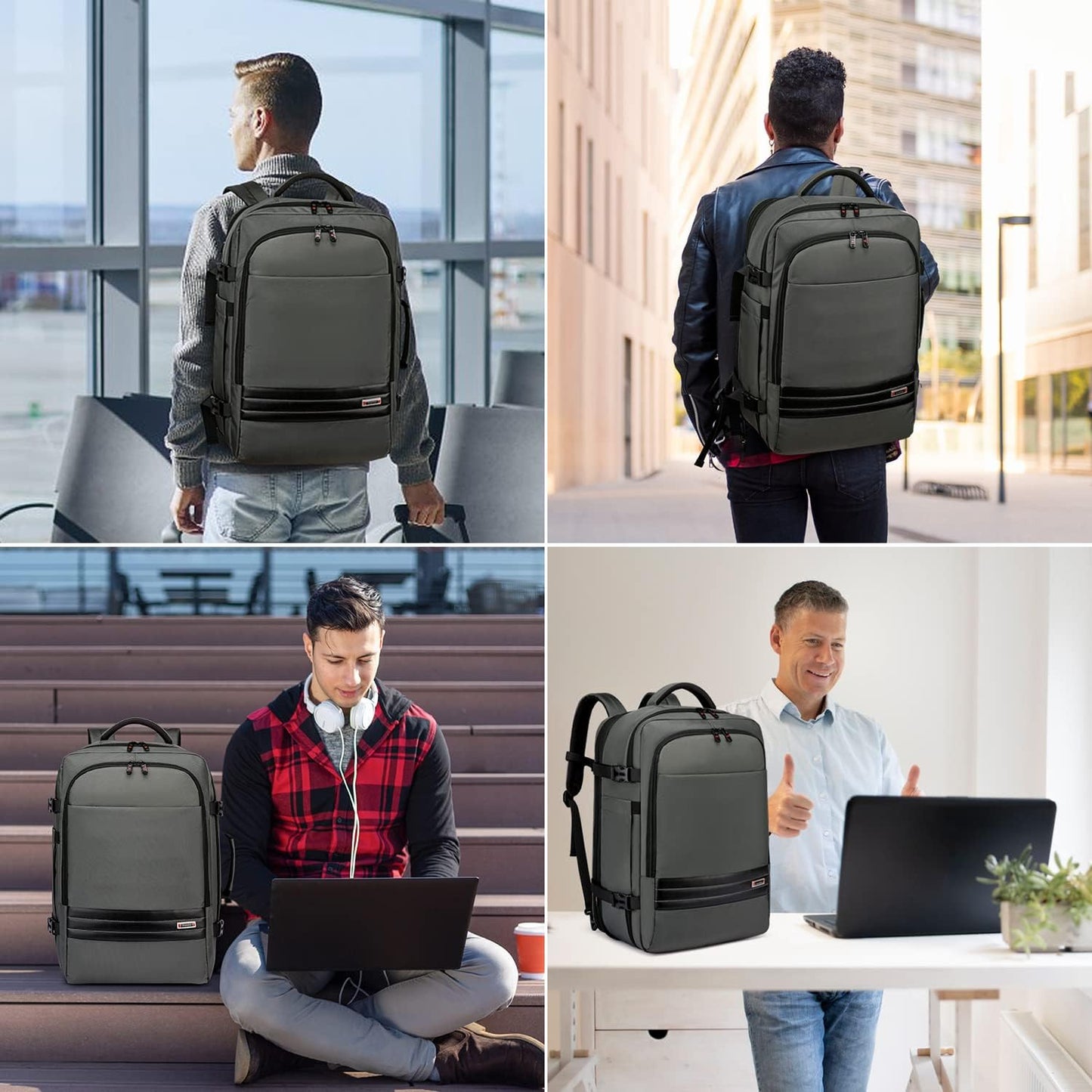 Backpack Expandable 45-55L Padded Laptop Compartment & Trolley Sleeve