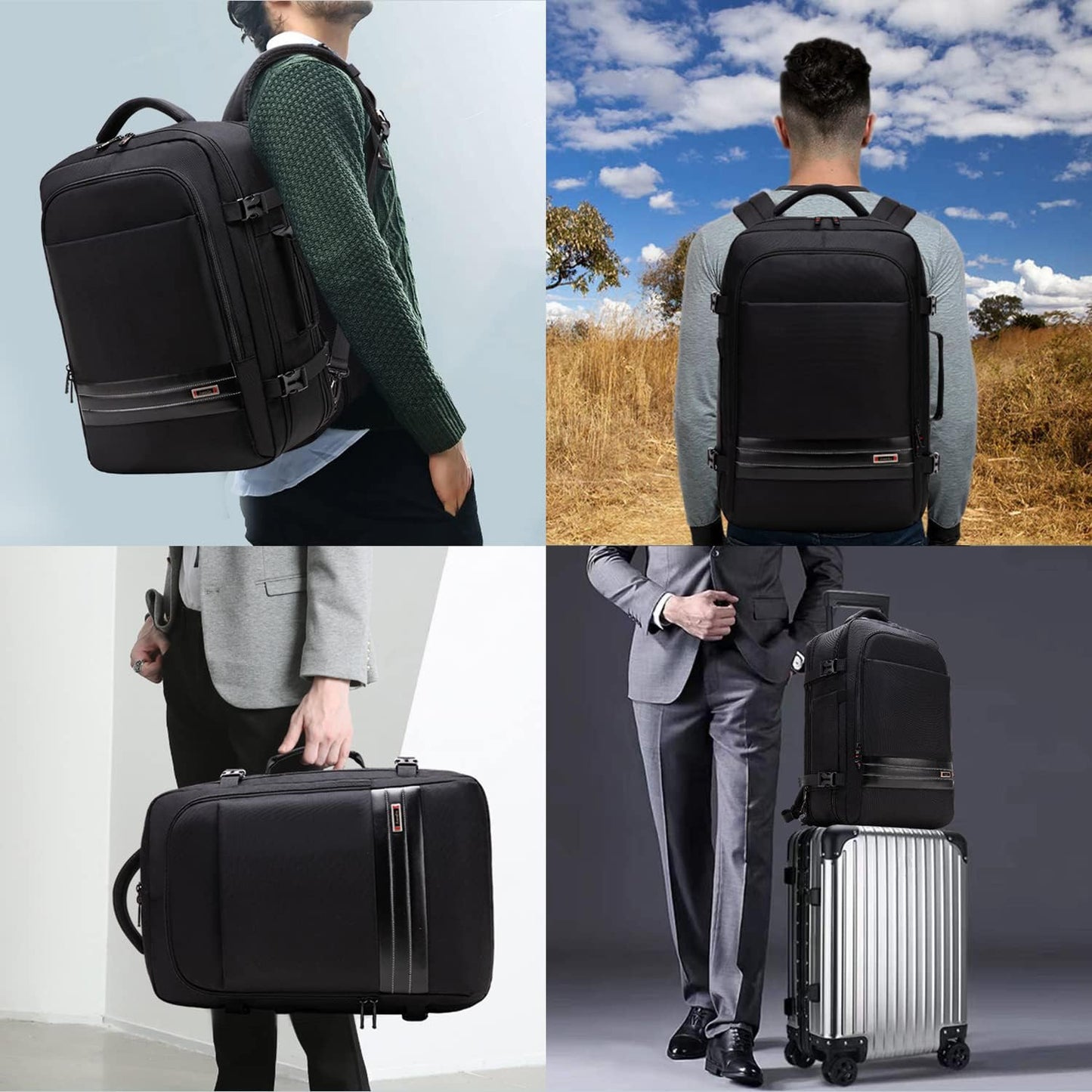 Backpack Expandable 45-55L Padded Laptop Compartment & Trolley Sleeve