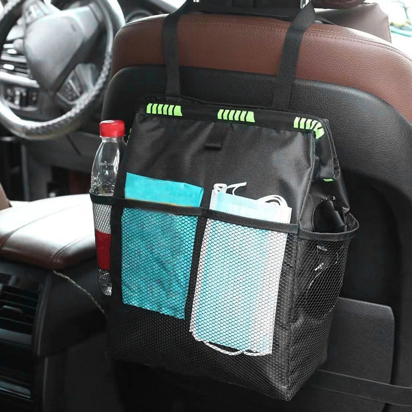 Backseat Organizer Mesh Pockets & Adjustable Straps