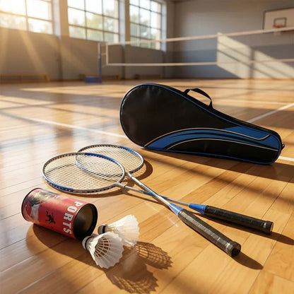 Badminton Set 2 Aluminum Rackets 3 Nylon Shuttlecocks