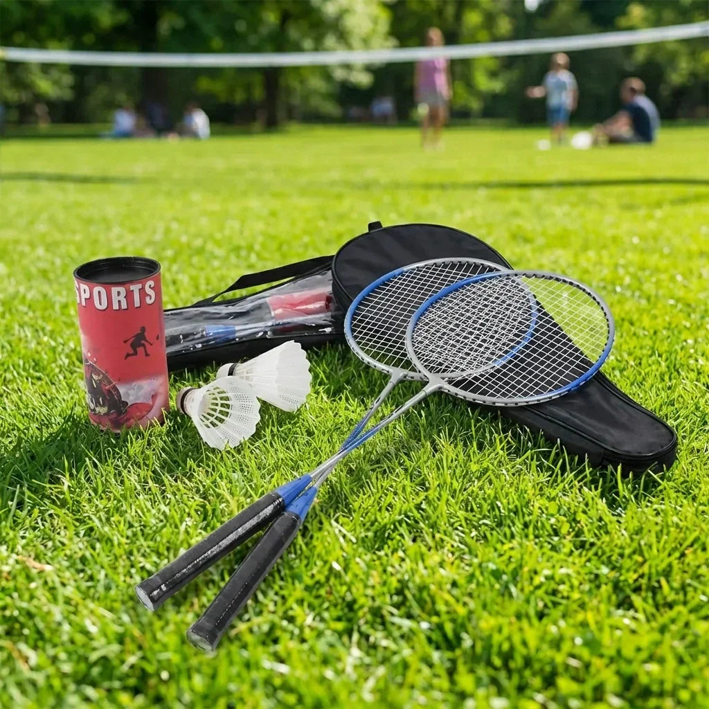 Badminton Set 2 Aluminum Rackets 3 Nylon Shuttlecocks