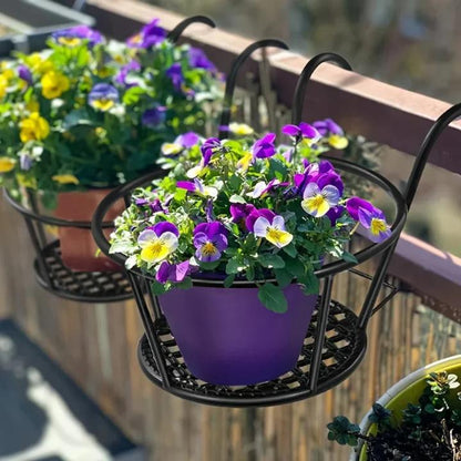 Balcony Plant Pot Holder No-Drill Drainage Set of 3