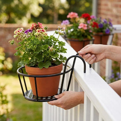 Balcony Plant Pot Holder No-Drill Drainage Set of 3
