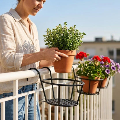 Balcony Plant Pot Holder No-Drill Drainage Set of 3