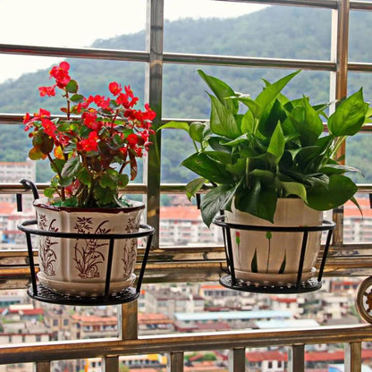 Balcony Plant Pot Holder No-Drill Drainage Set of 3
