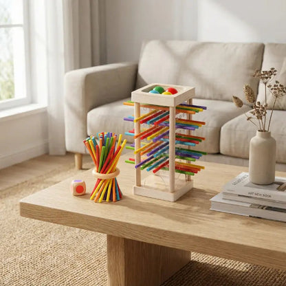 Ball Tower Game Wood & Acrylic Fine Motor Skills