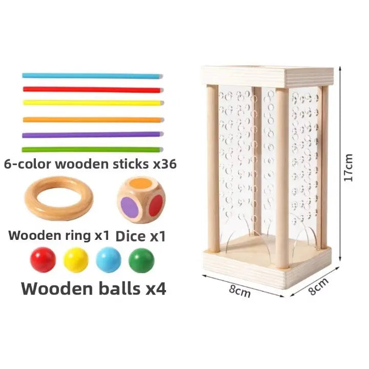 Ball Tower Game Wood & Acrylic Fine Motor Skills