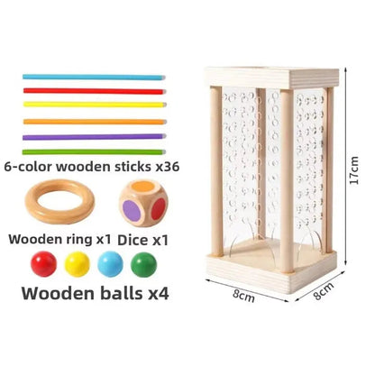 Ball Tower Game Wood & Acrylic Fine Motor Skills