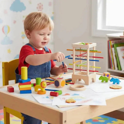 Ball Tower Game Wood & Acrylic Fine Motor Skills