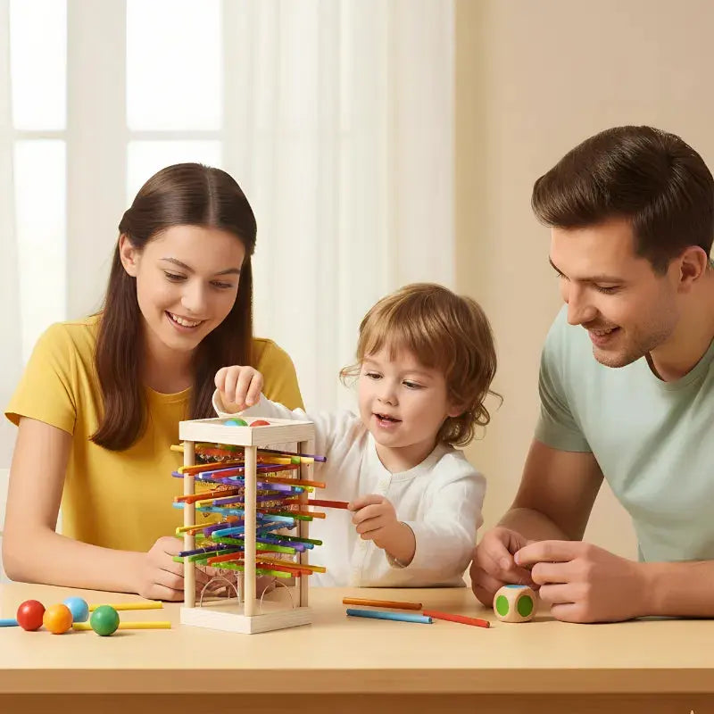 Ball Tower Game Wood & Acrylic Fine Motor Skills