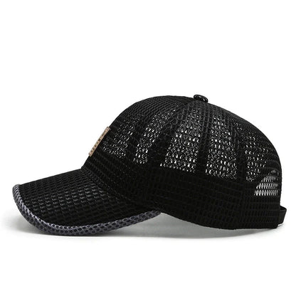 Baseball Cap Breathable Full Mesh & Adjustable Snapback 11cm Brim