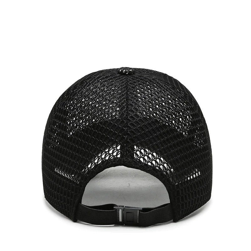 Baseball Cap Breathable Full Mesh & Adjustable Snapback 11cm Brim