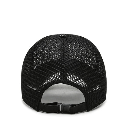Baseball Cap Breathable Full Mesh & Adjustable Snapback 11cm Brim