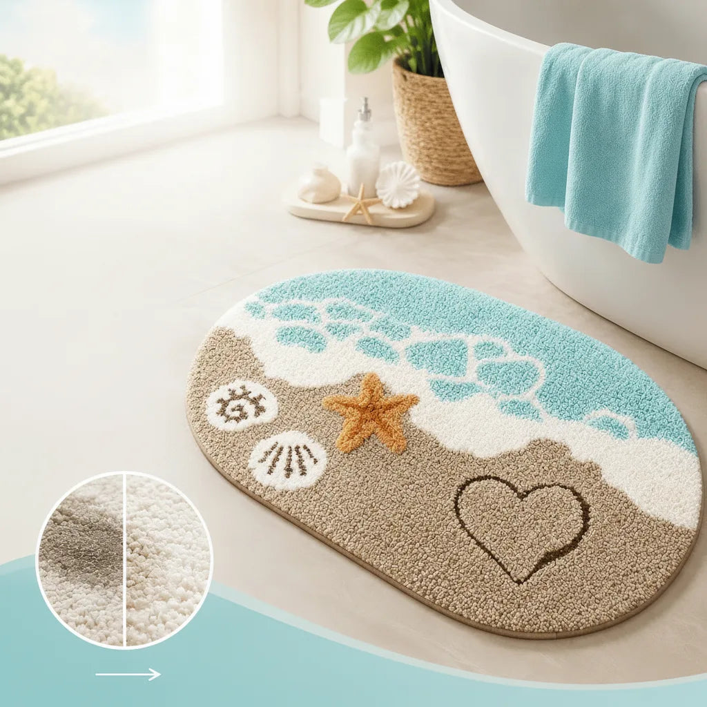 Bath Mat Quick-Drying Microfiber & Non-Slip Backing
