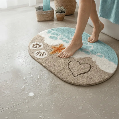Bath Mat Quick-Drying Microfiber & Non-Slip Backing