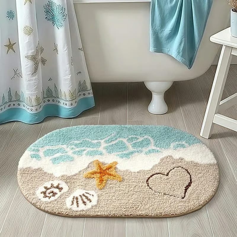 Bath Mat Quick-Drying Microfiber & Non-Slip Backing