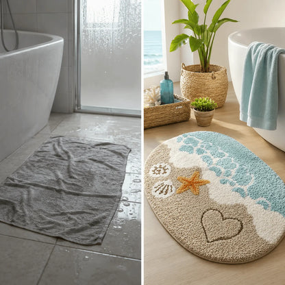 Bath Mat Quick-Drying Microfiber & Non-Slip Backing