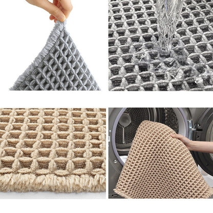 Bath Mat Waffle Texture Quick-Drying Non-Slip Backing