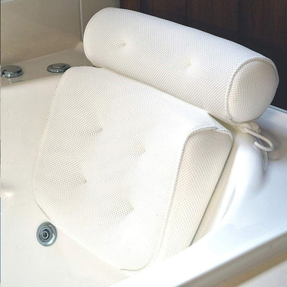 Bath Pillow Ergonomic Neck Support 3D Mesh & Quick-Dry