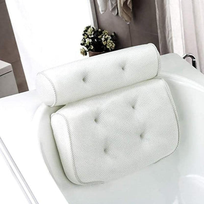 Bath Pillow Ergonomic Neck Support 3D Mesh & Quick-Dry