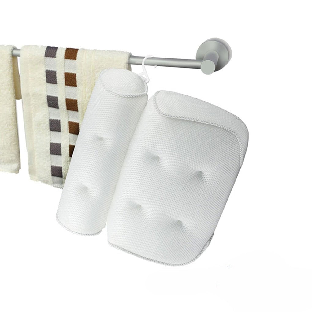 Bath Pillow Ergonomic Neck Support 3D Mesh & Quick-Dry