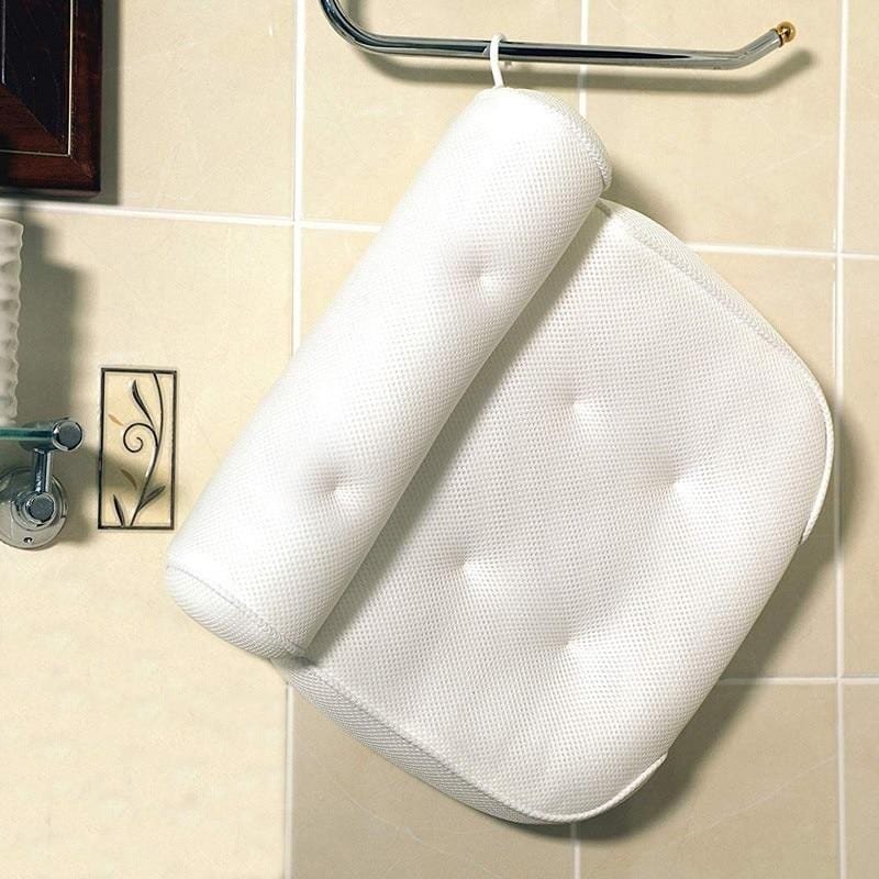 Bath Pillow Ergonomic Neck Support 3D Mesh & Quick-Dry