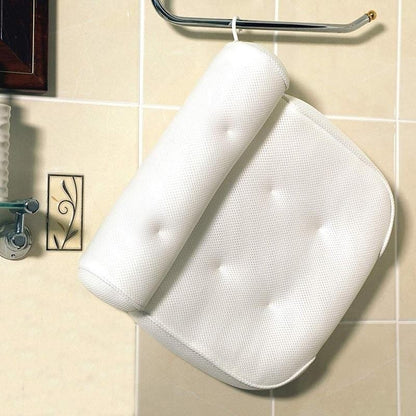 Bath Pillow Ergonomic Neck Support 3D Mesh & Quick-Dry