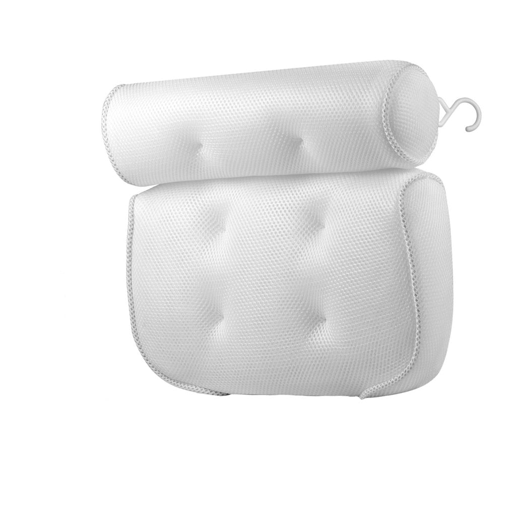 Bath Pillow Ergonomic Neck Support 3D Mesh & Quick-Dry