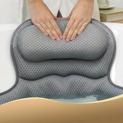 Bath Pillow Ergonomic Neck Support & Non-Slip Suction Cups